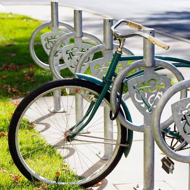 bike rack with bikes