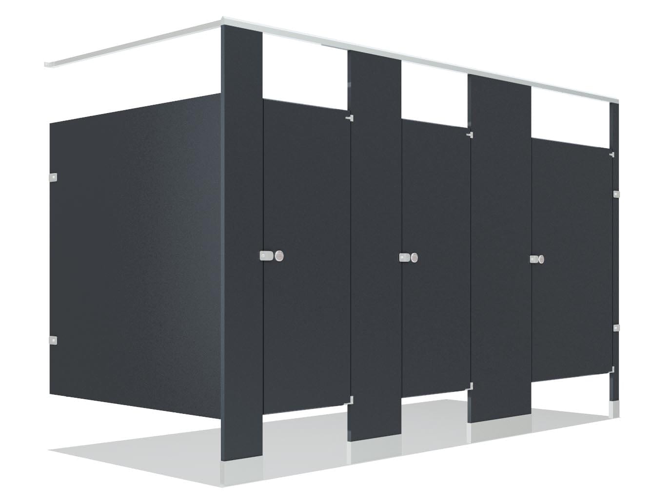black toilet partitions