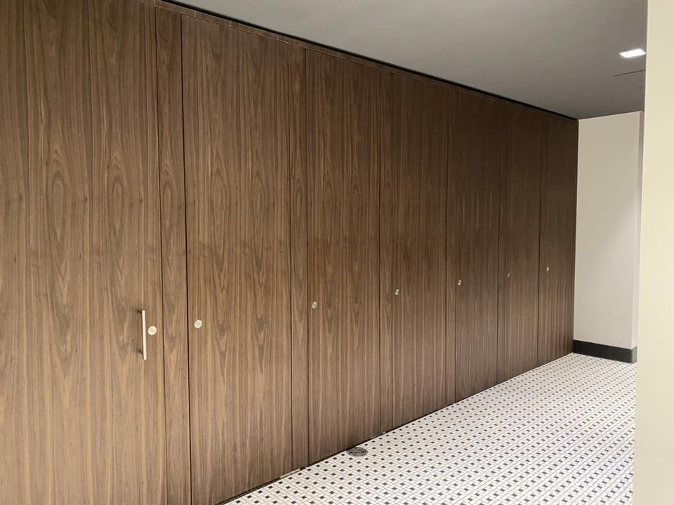 wood restroom partitions