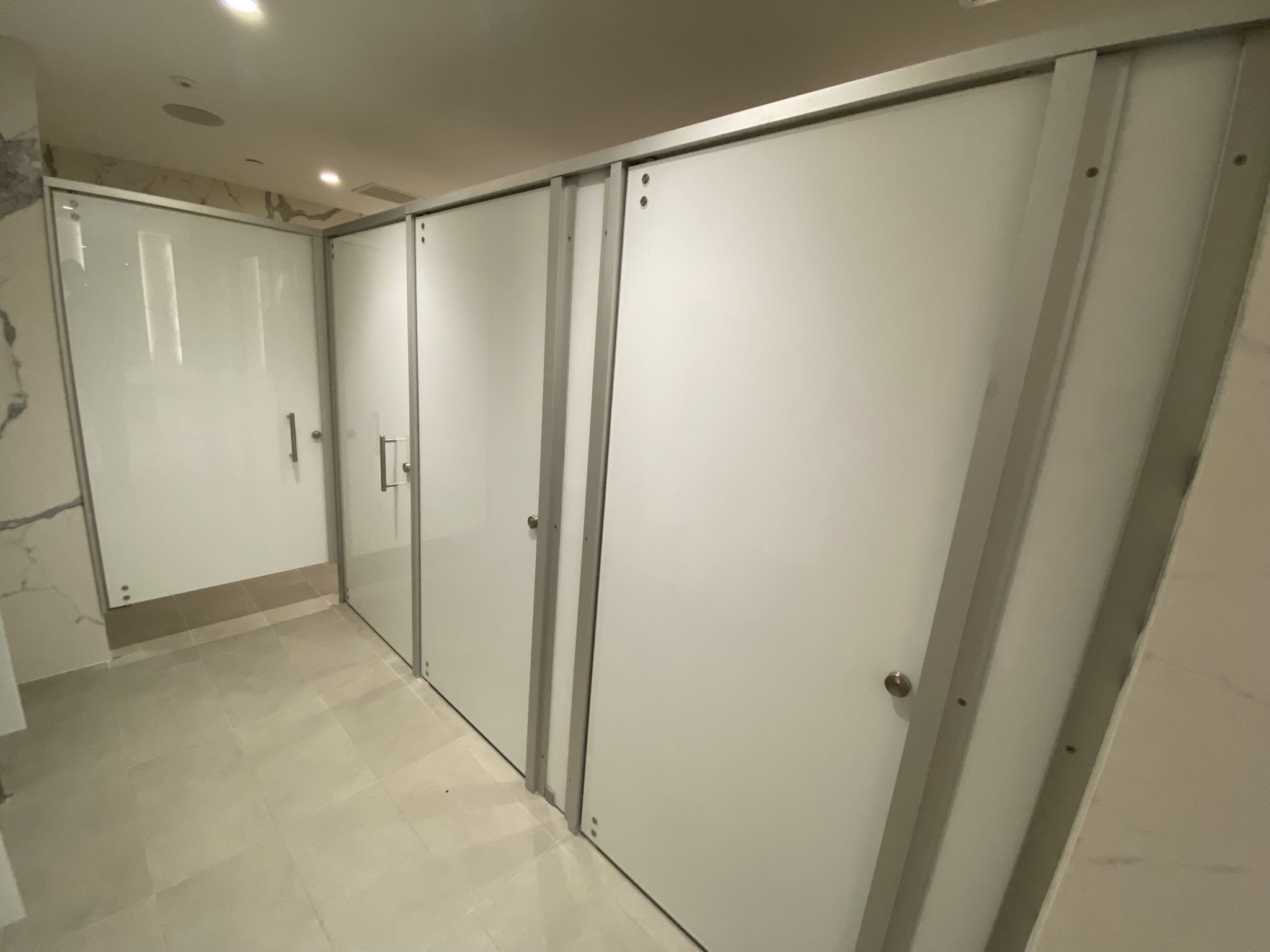 Thrislington Oasis Glass Toilet Partitions