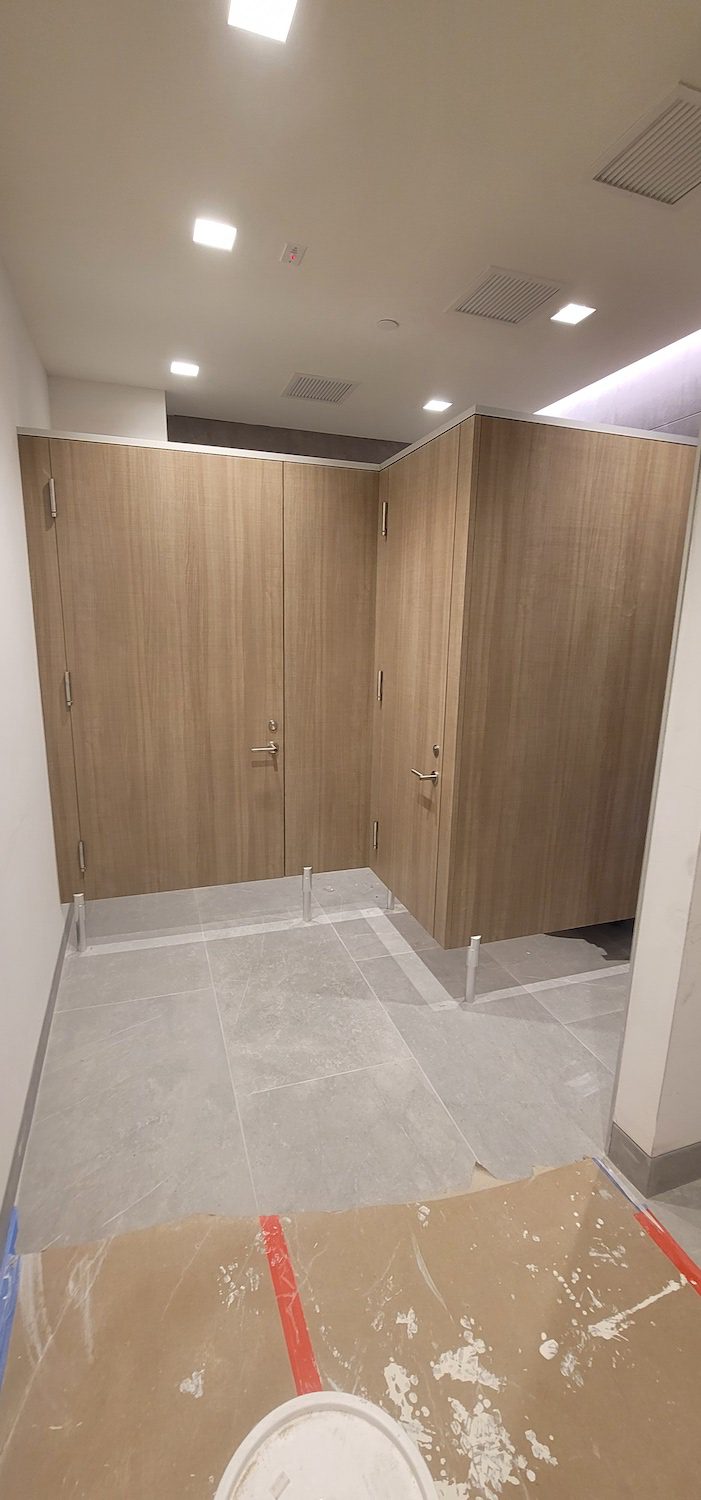 Installation of Full-Privacy Privada Toilet Partitions